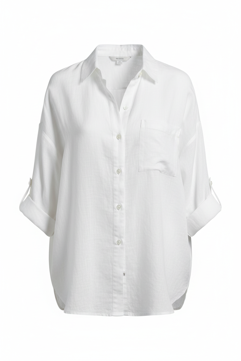 Linen Button-Up Blouse